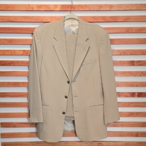 Italian Fioravanti Couture‎ Super 100s Men’s Suit Beige Jacket + Pants Tailored